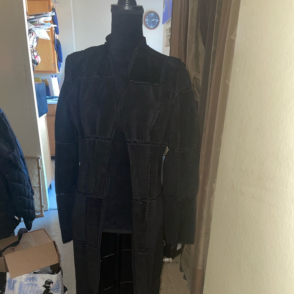 Woman’s maxi suede duster